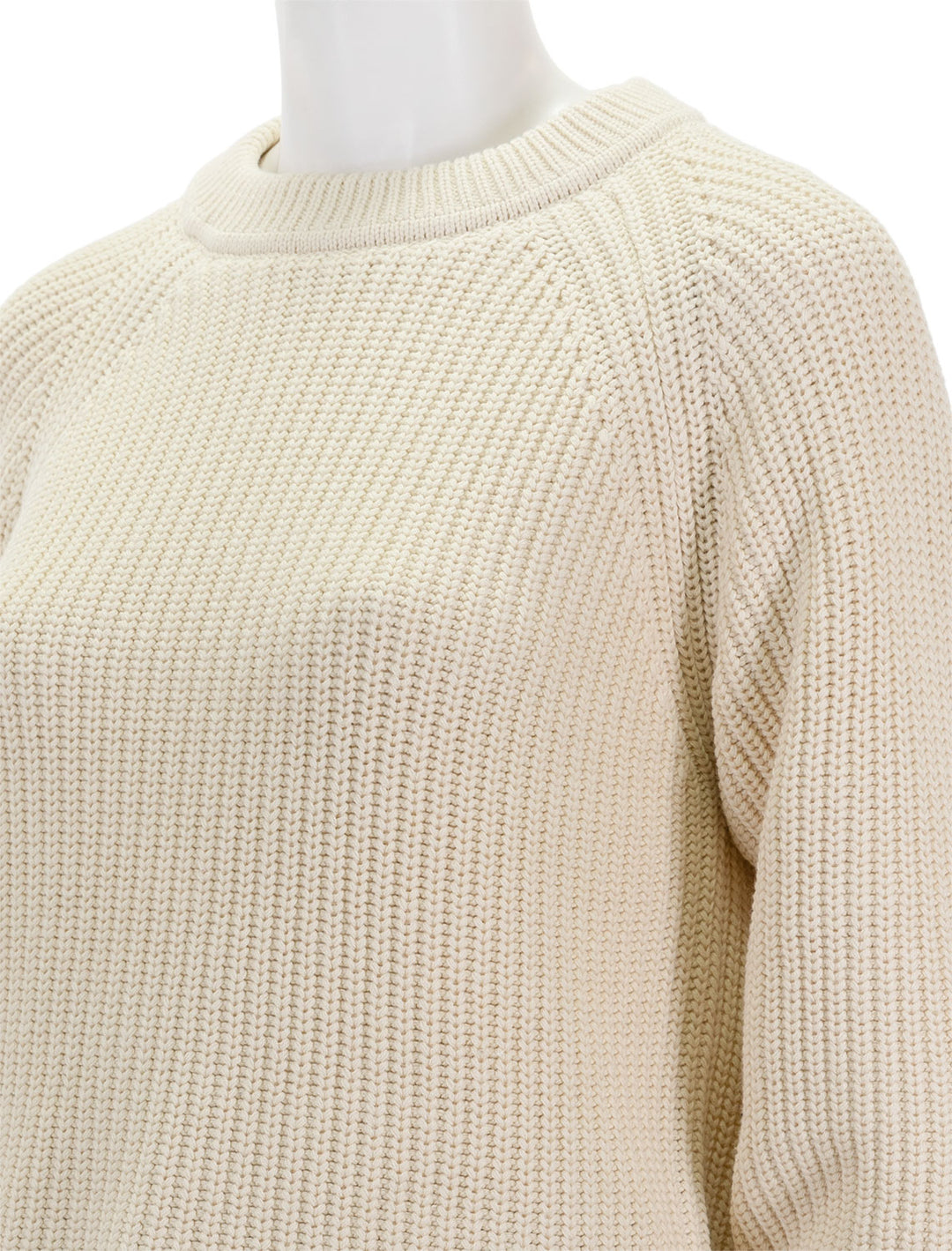Close-up view of Alex Mill's Amalie Pullover Sweater in Ivory.