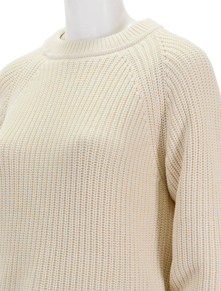 Close-up view of Alex Mill's Amalie Pullover Sweater in Ivory.