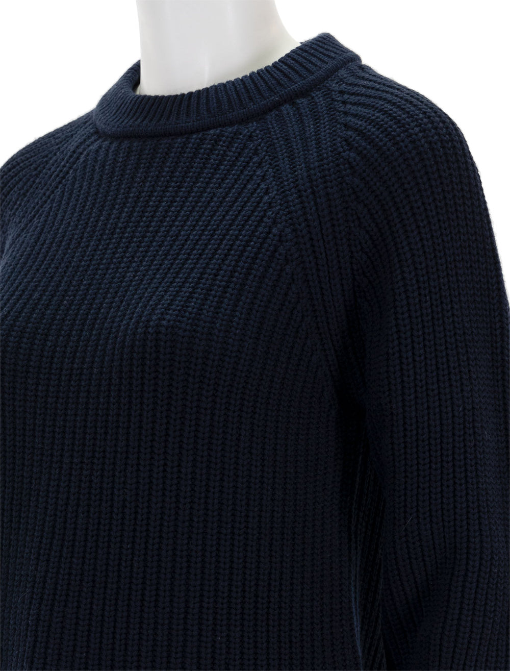 Close-up view of Alex Mill's Amalie Pullover Sweater in Navy.