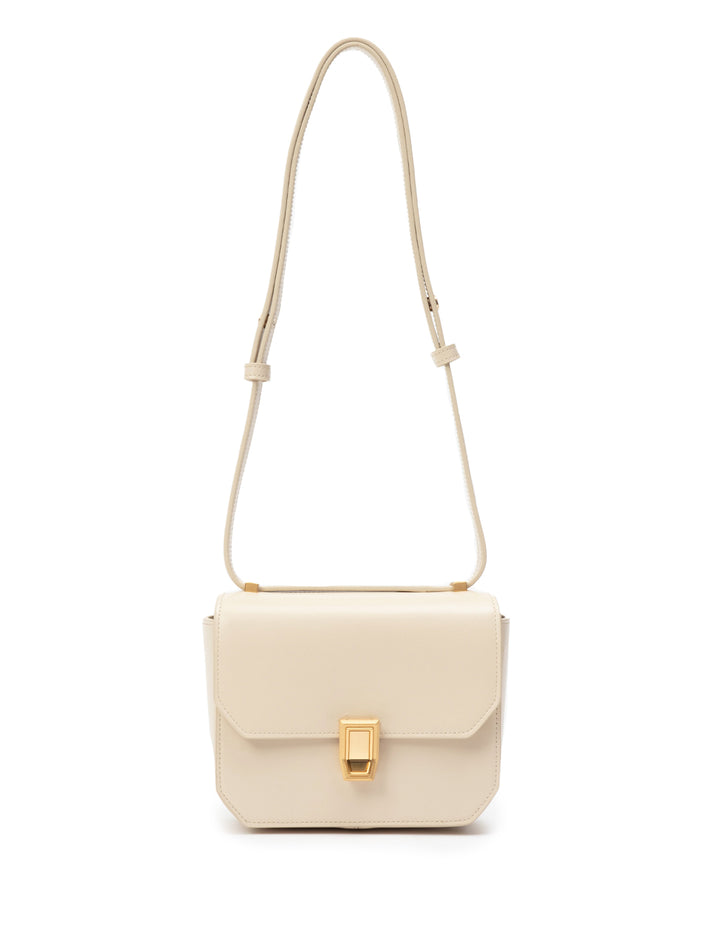 Front view of Rag & Bone's max small crossbody in greige.