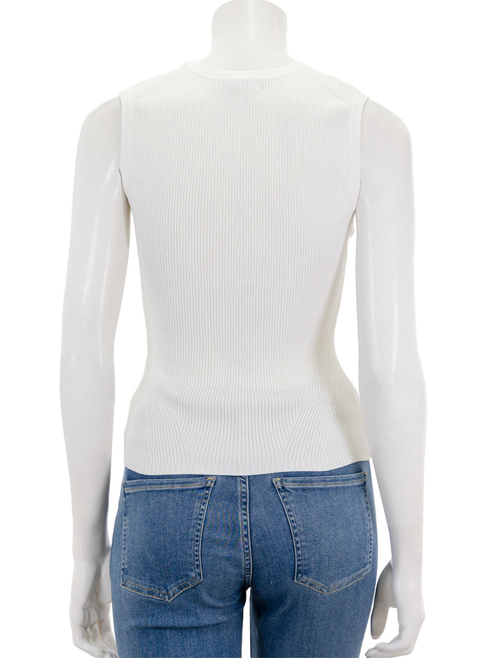 Back view of Veronica Beard's sid sleeveless pullover in off-white.