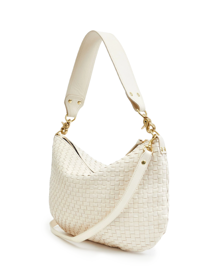 moyen messenger in new cream woven checker