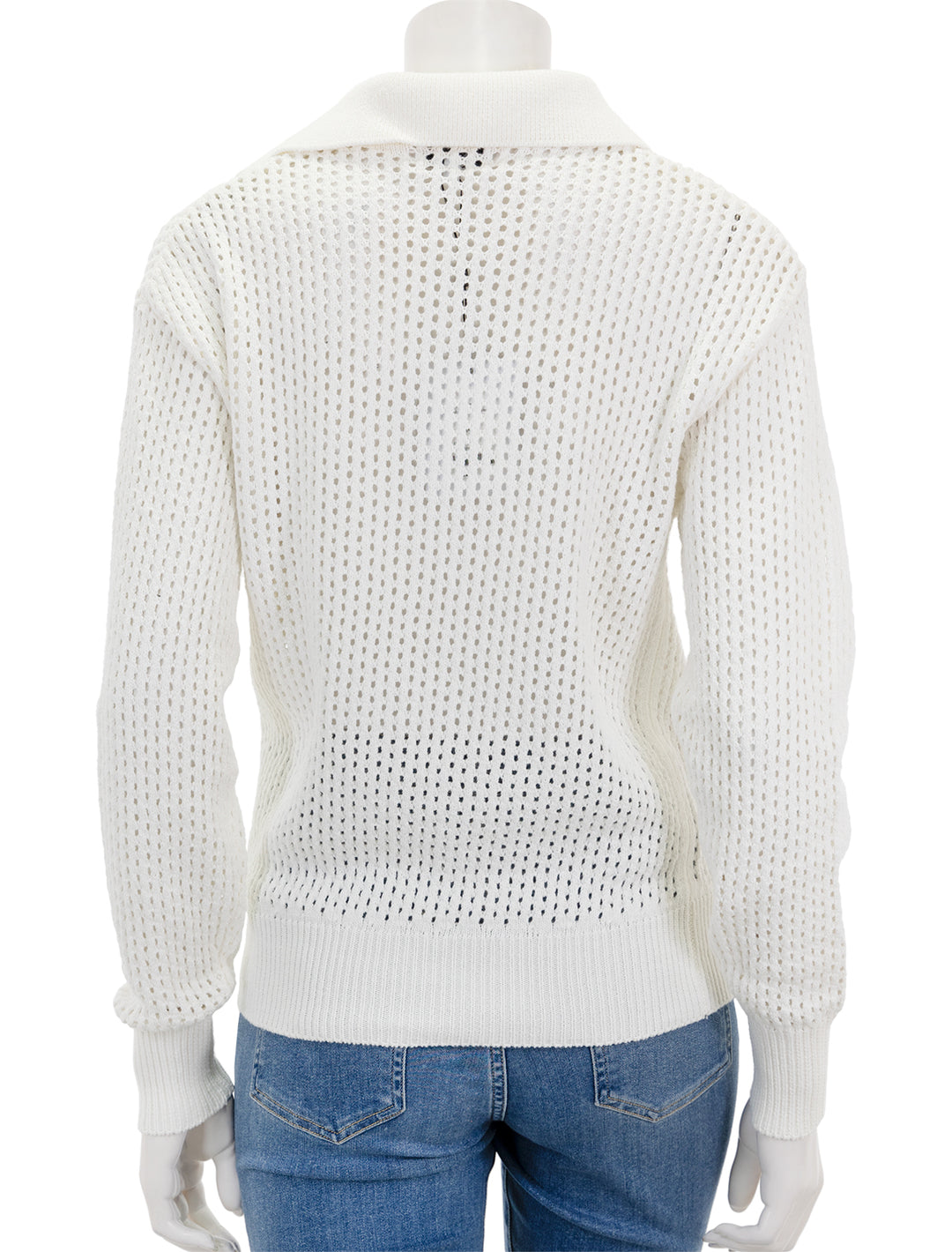 Back view of Suncoo Paris' Pabloni Polo Sweater in Blanc.