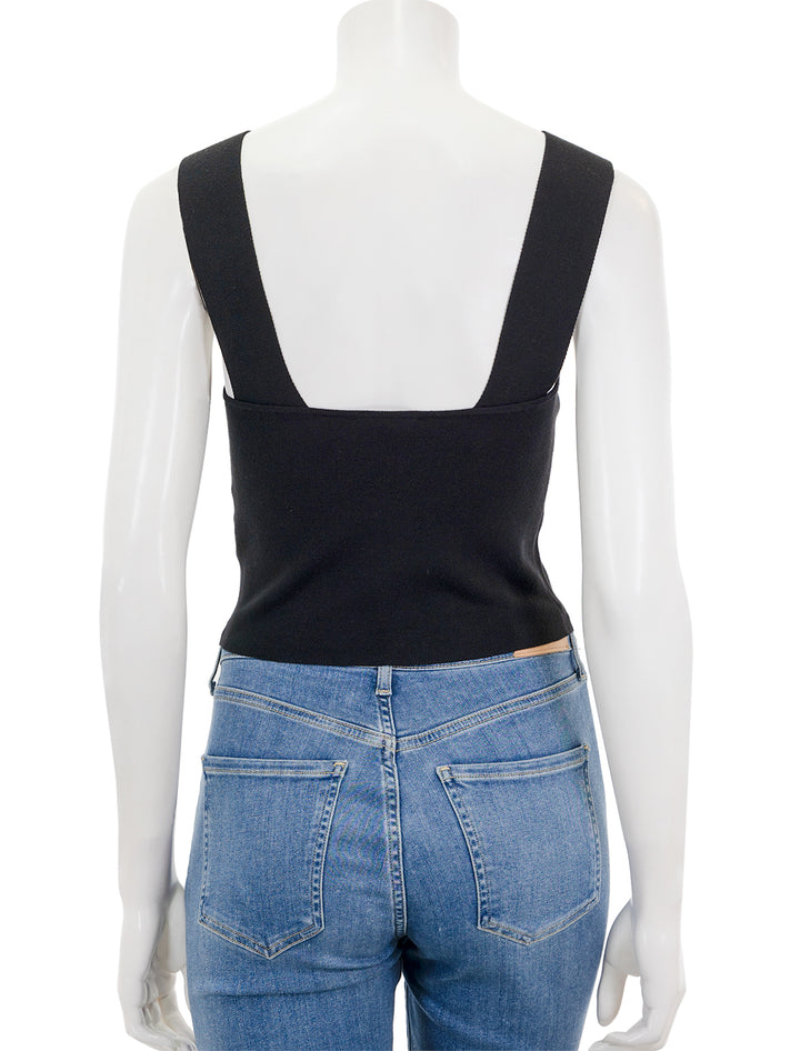 Back view of Lilla P.'s cropped tank in black.
