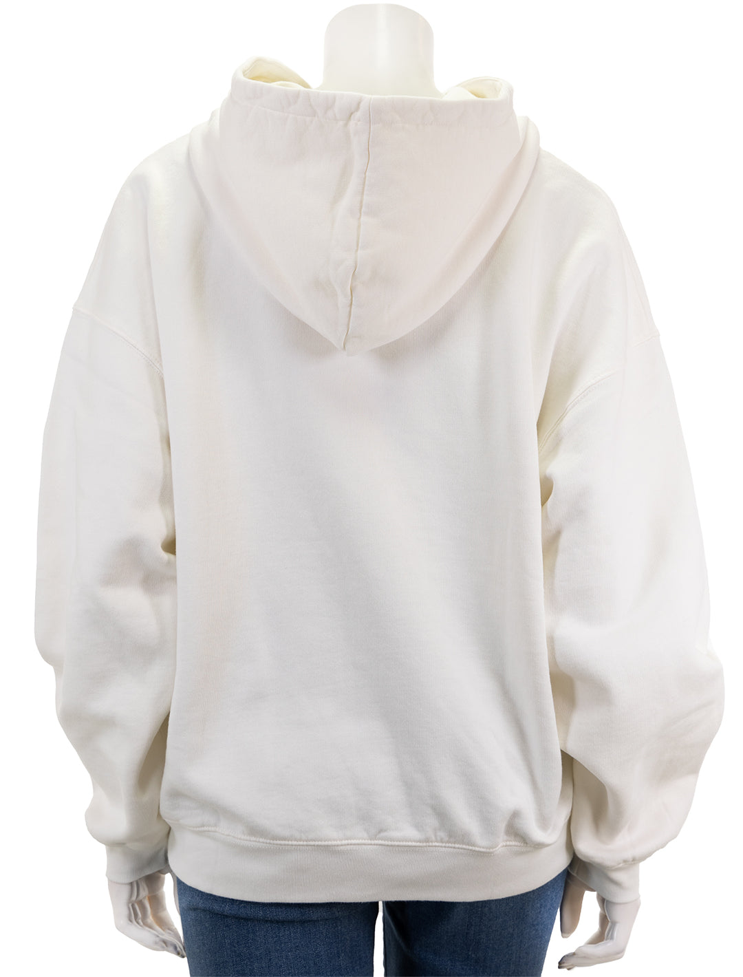 Back view of Anine Bing's harvey sweatshirt in ivory and sage.