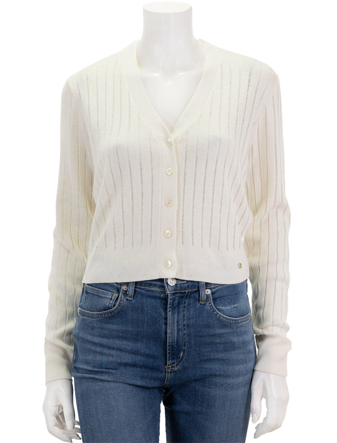 Front view of Anine Bing's hazel cardigan in ivory.
