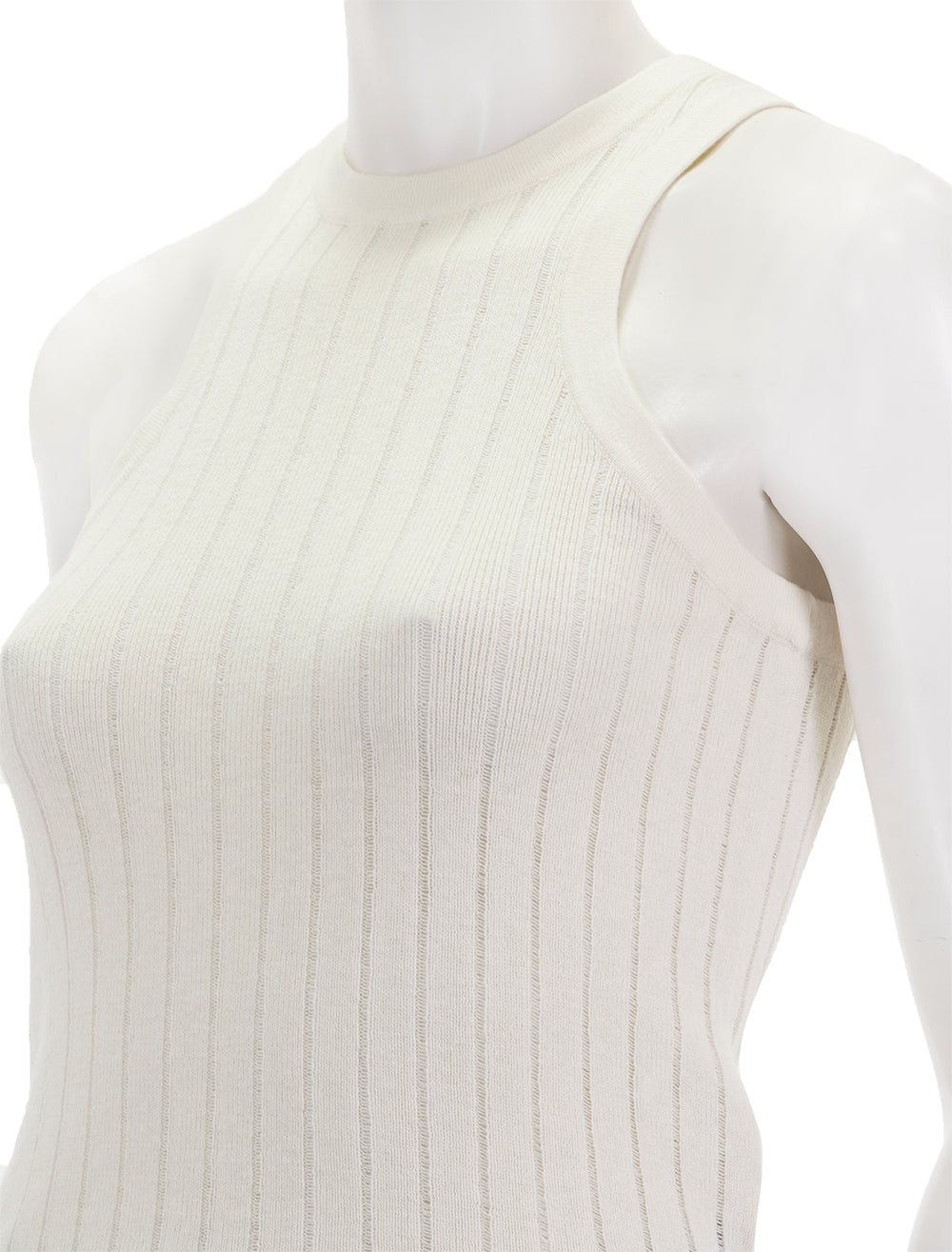 Close-up view of Anine Bing's noel top in ivory.