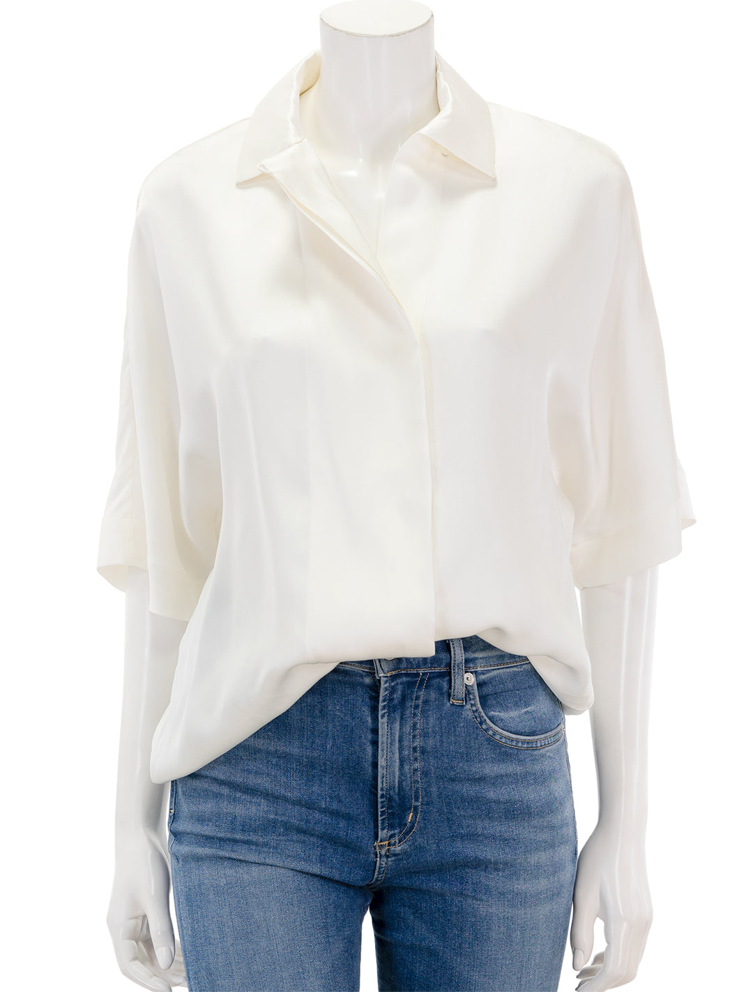 Front view of Anine Bing's julia blouse in ivory.
