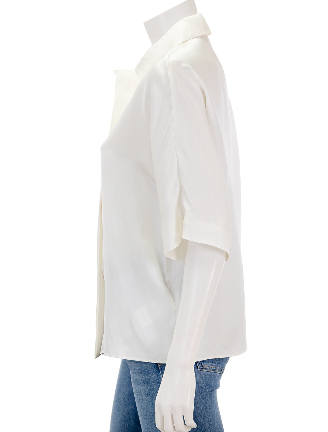Side view of Anine Bing's julia blouse in ivory.