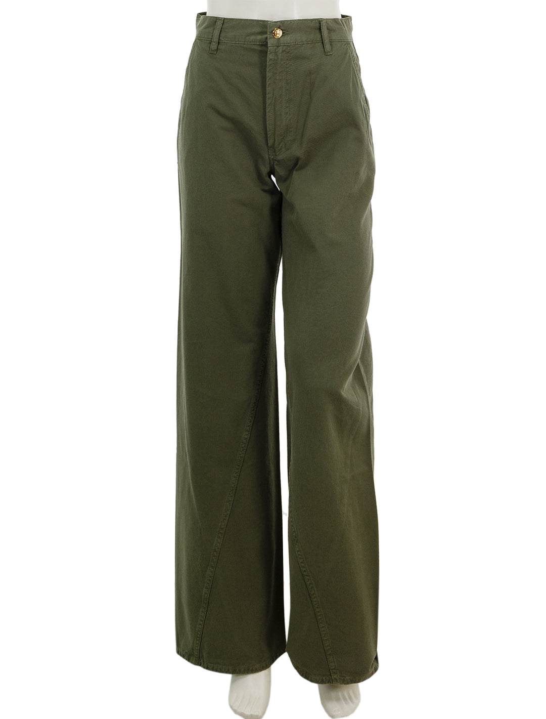 Front view of Anine Bing's briley pant in army green.