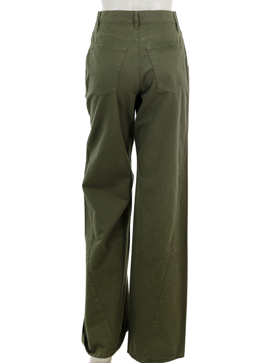 Back view of Anine Bing's briley pant in army green.