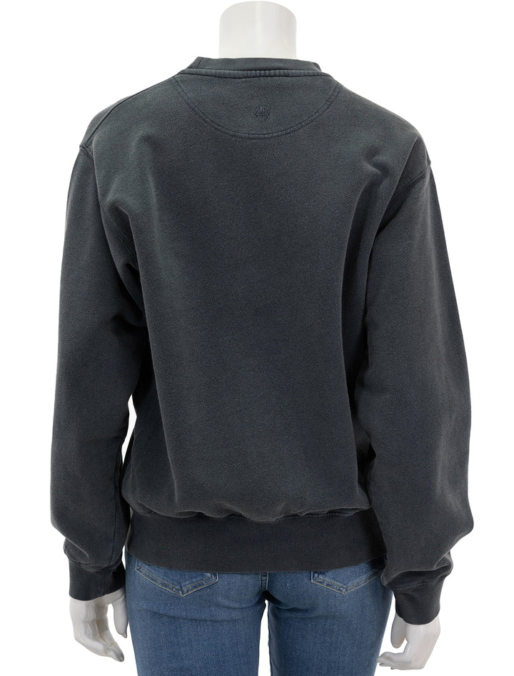 Back view of Anine Bing's new york ramona sweatshirt in washed black.