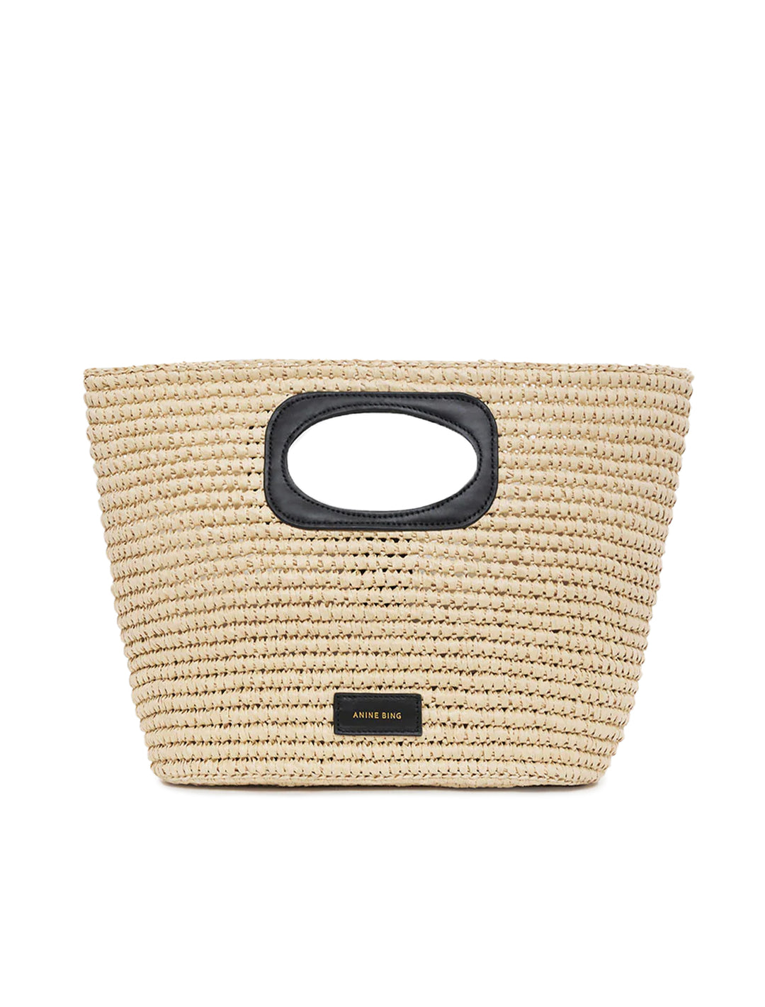 Front view of Anine Bing's mogeh tote in natural.