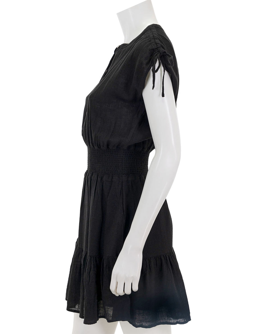 Side view of Rails' samina dress in black.