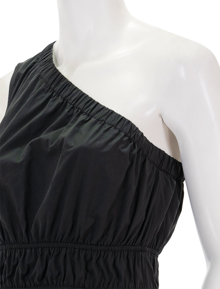 Close-up view of Rails' selani dress in black.
