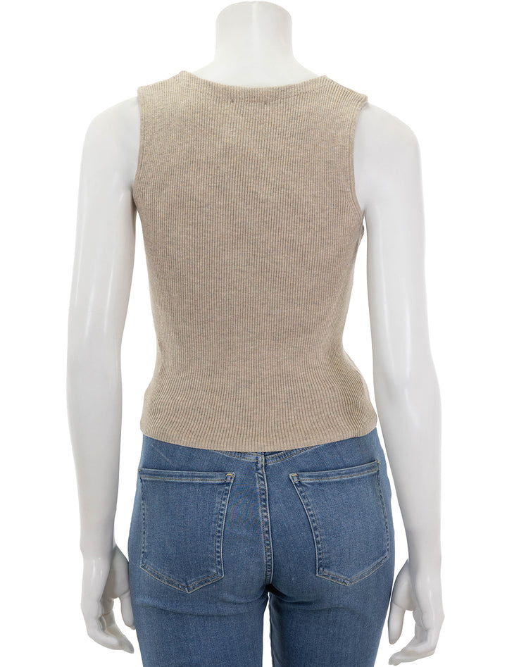 Back view of Rails' rosa sweater vest in oatmeal.