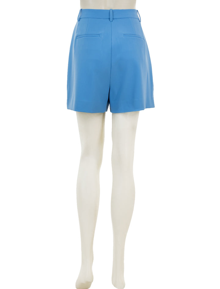 Back view of Derek Lam 10 Crosby's talulah shorts in azure.