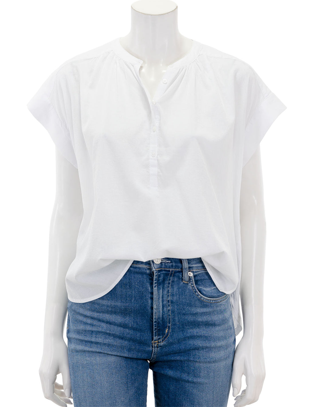 Front view of Splendid's paloma blouse in white.