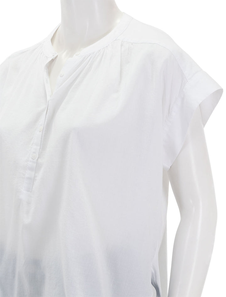 Close-up view of Splendid's paloma blouse in white.