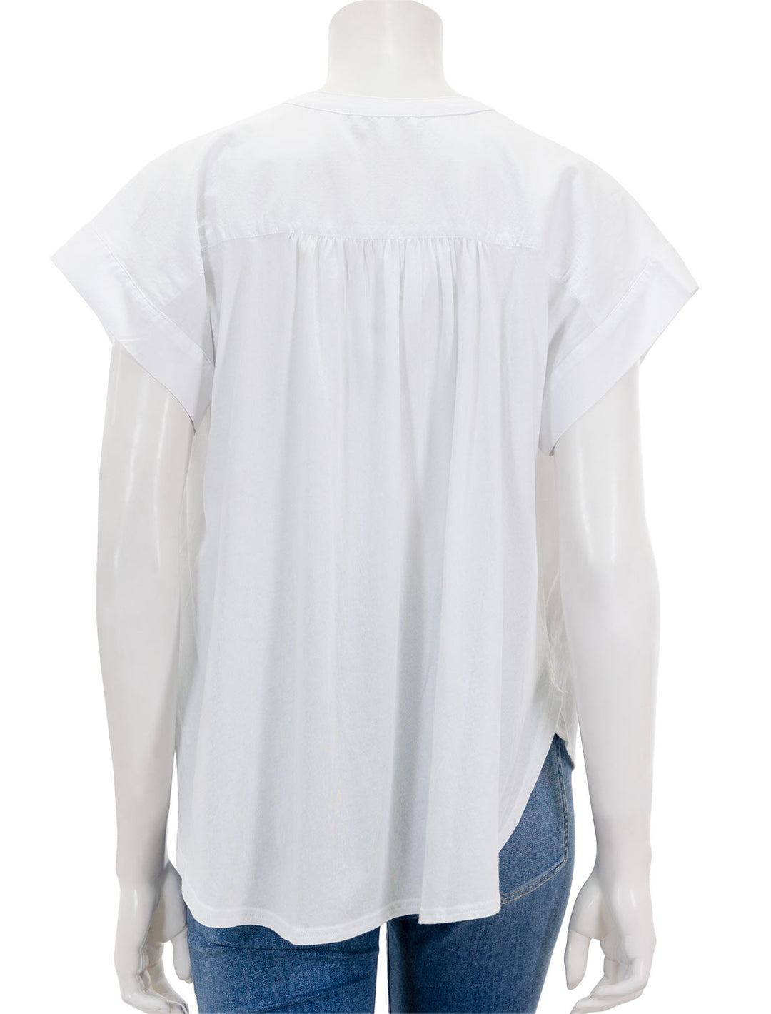 Back view of Splendid's paloma blouse in white.
