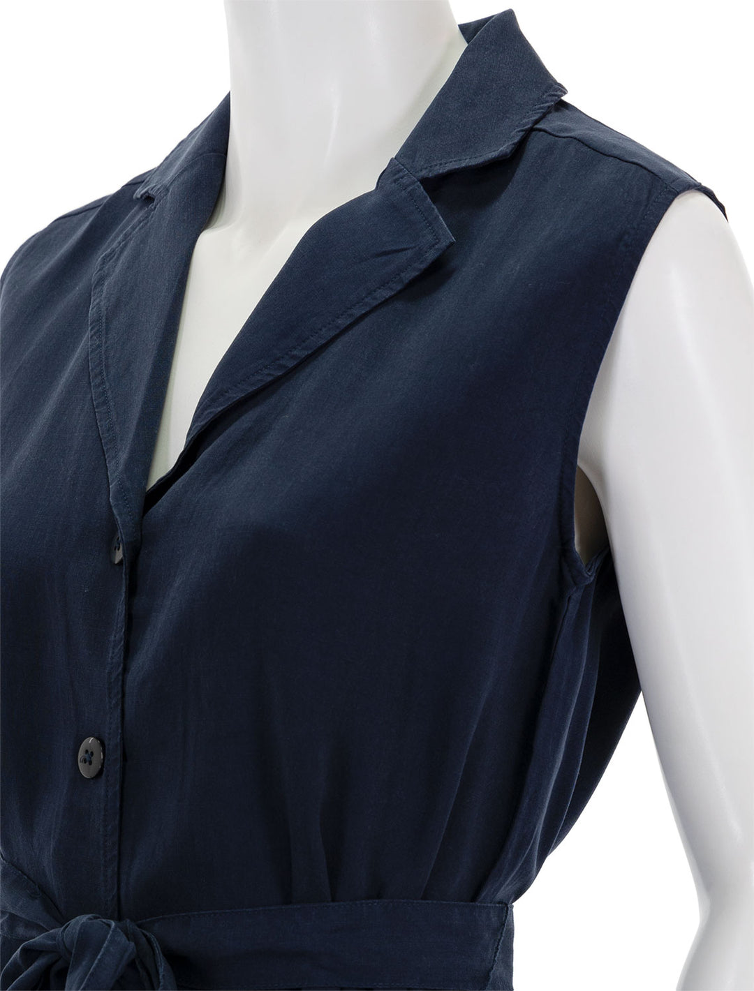 Close-up view of Splendid's alessi romper in navy.