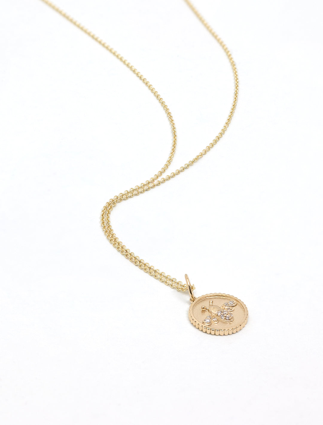 tiny bee coin necklace (2)