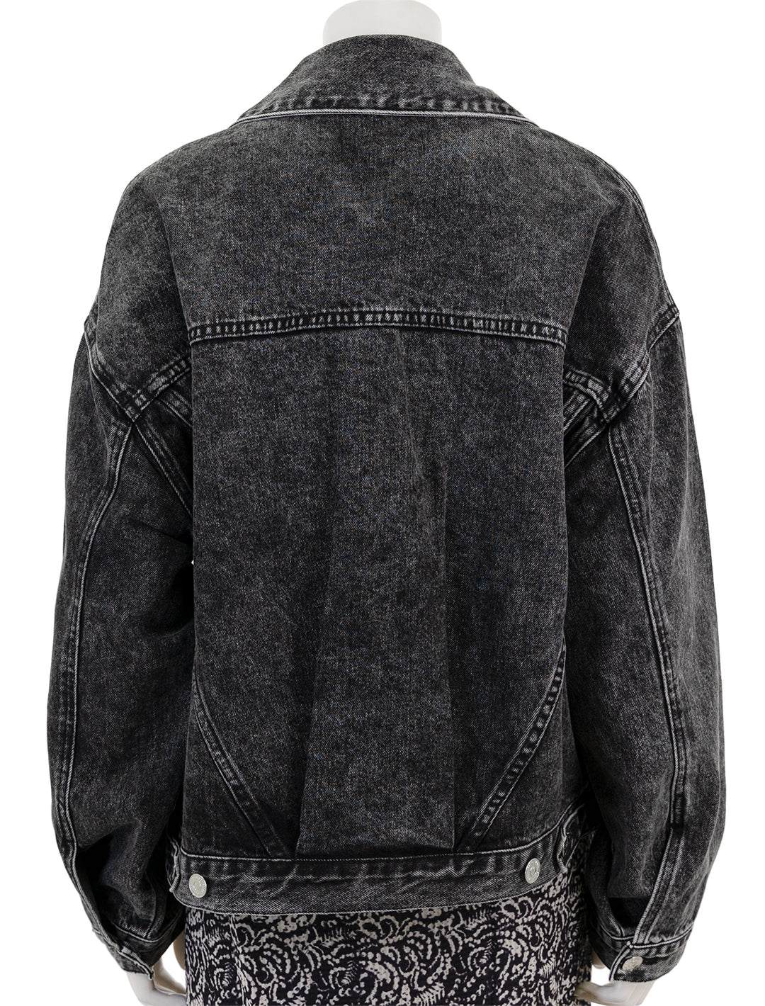 Back view of Steve Madden's sienna denim jacket in black.