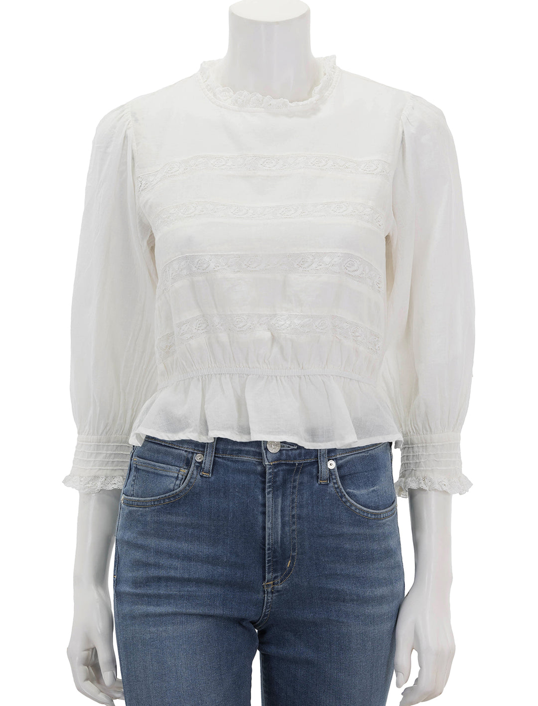 Front view of Steve Madden's geneva top in ivory.
