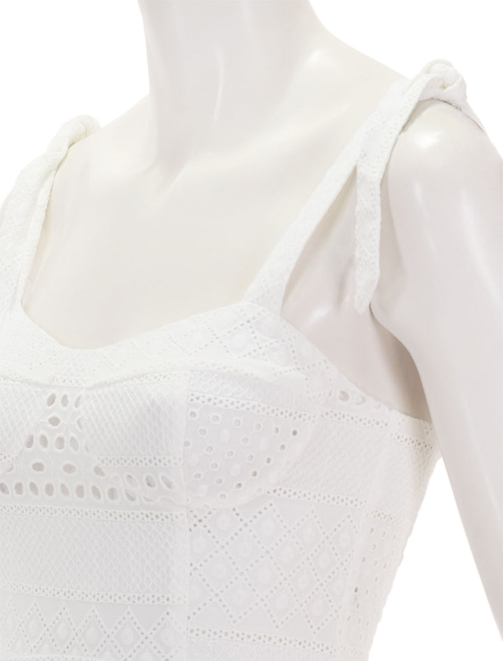 Close-up view of Steve Madden's carlynn dress in white.