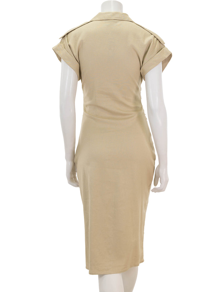 Back view of Steve Madden's cambrie dress in wood thrush.