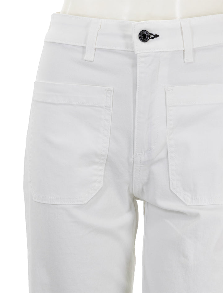 Close-up view of ASKK NY's Sailor Twill Pant in Ivory.