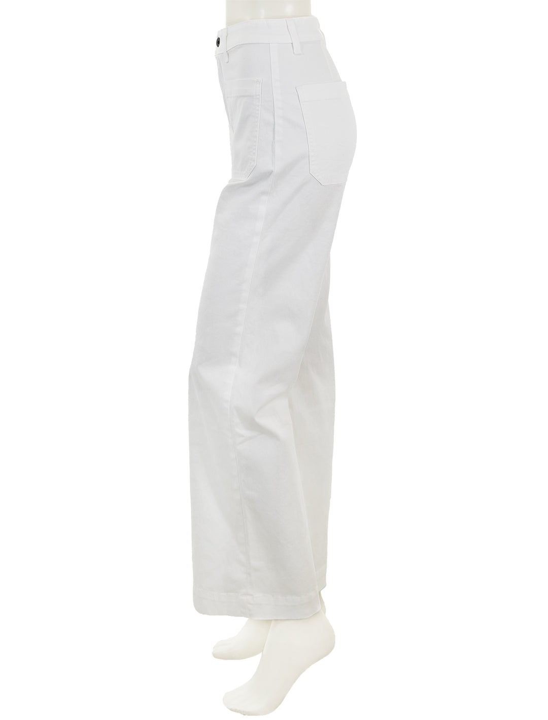 Side view of ASKK NY's Sailor Twill Pant in Ivory.