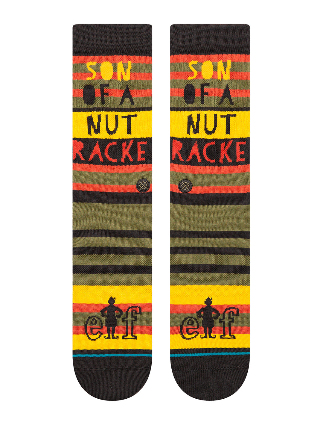 Front view of Stance's elf - son of a nutcracker socks.