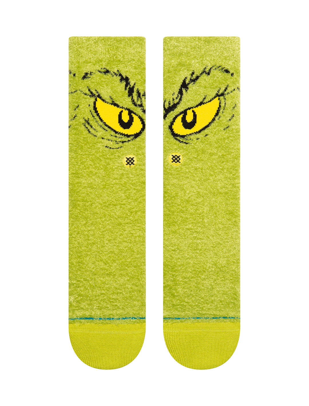 Front view of Stance's da da dagrinch cozy crew socks.