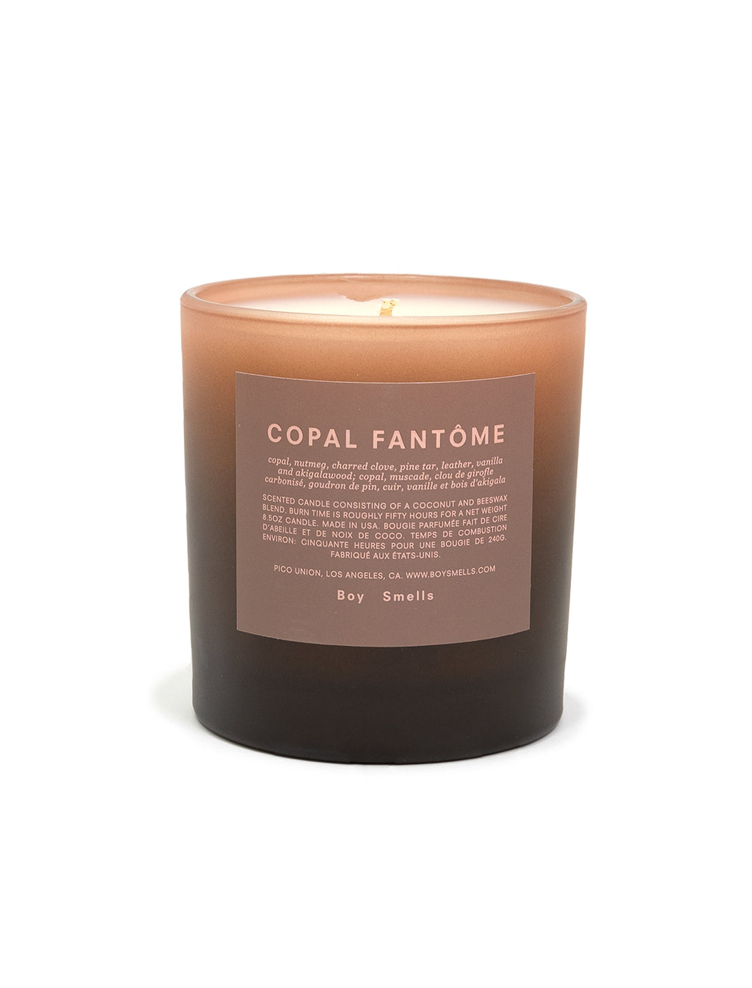 Front view of Boy Smells' copal fantome candle.