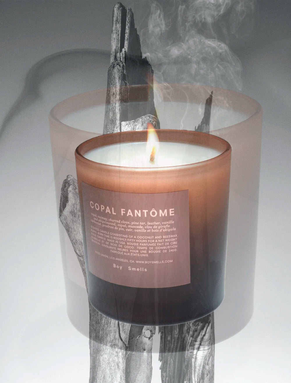 Marketing photo of Boy Smells' copal fantome candle.