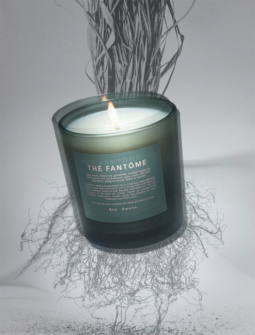 Marketing photo of Boy Smells' the fantome candle.