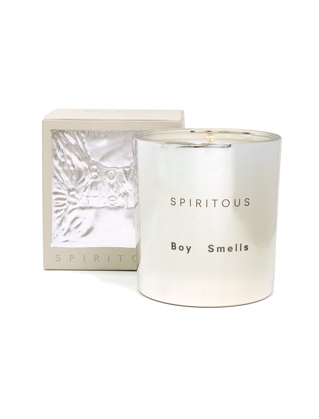 Boy Smells' spiritous candle packaging photo.