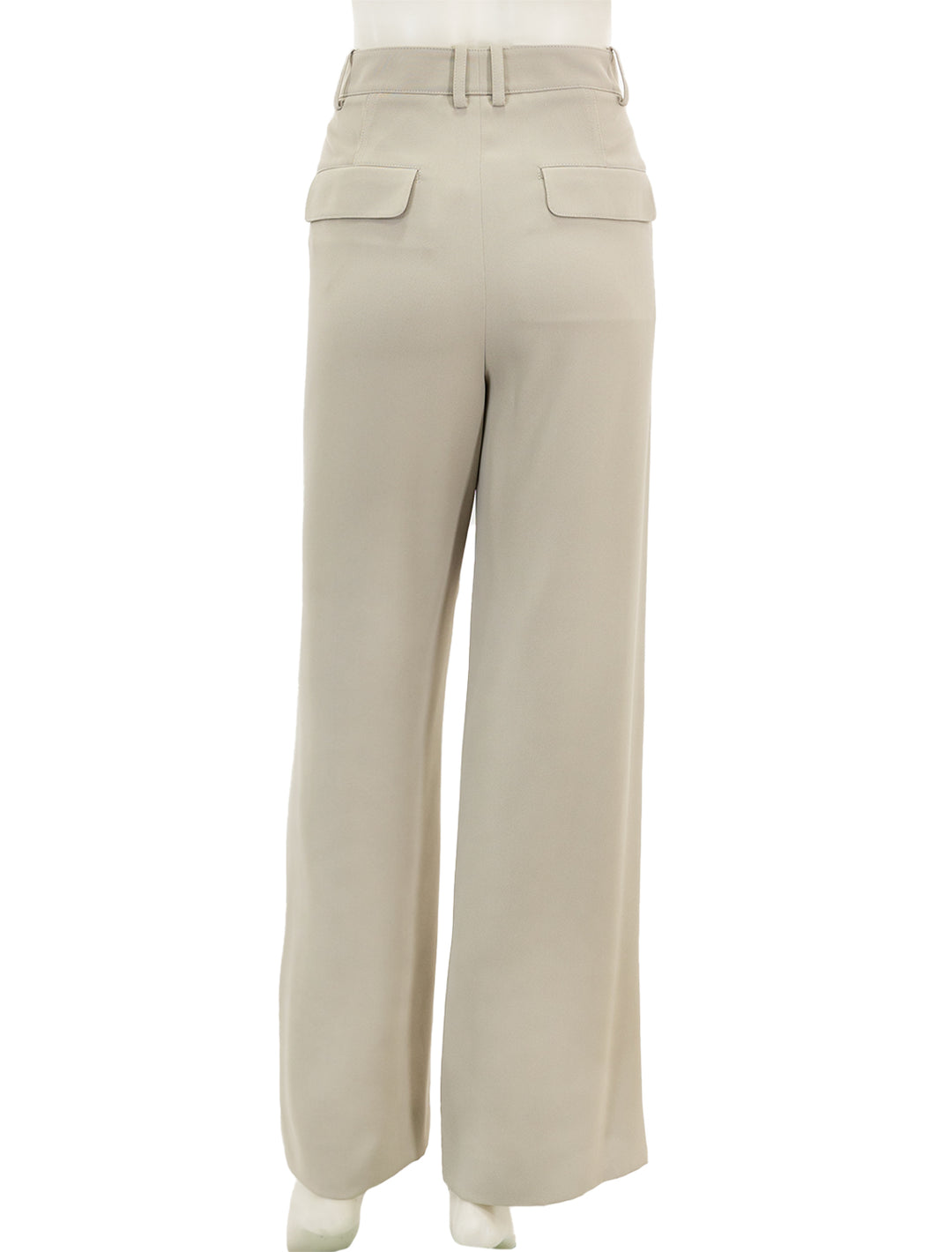 Back view of Vince's crepe wide leg utility pant in sepia.
