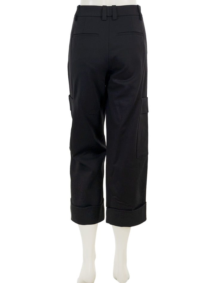 Back view of Vince's utility crop pant in black.