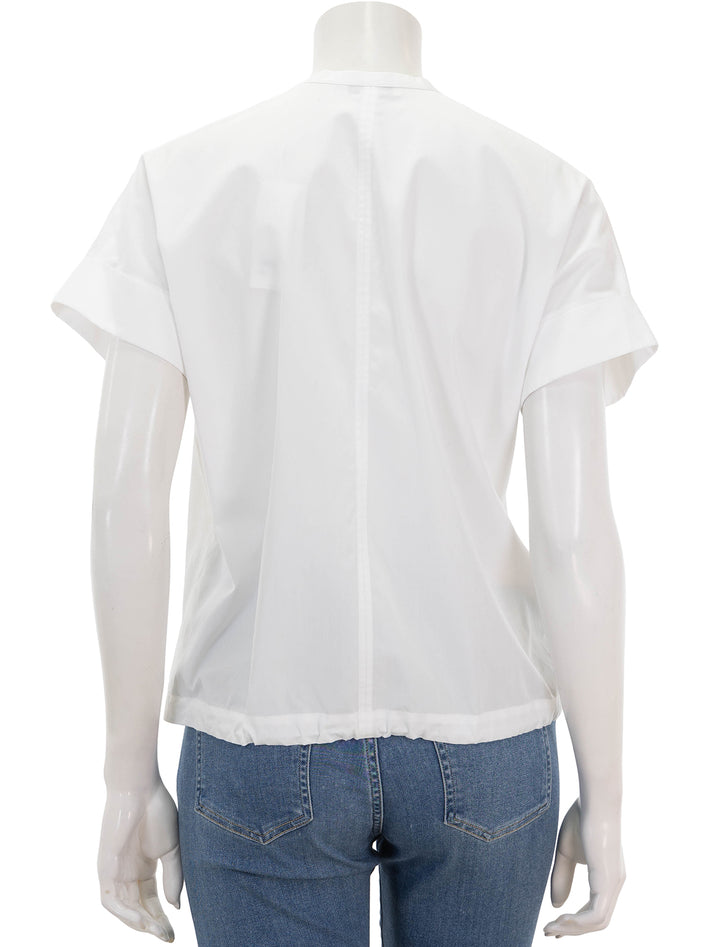 Back view of Vince's short sleeve dolman sleeve pullover in optic white.
