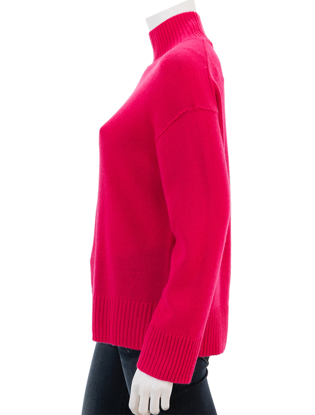 Side view of Rails' sasha pullover in cerise.