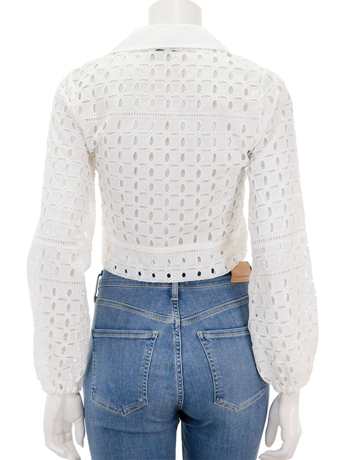 Back view of Line's summer eyelet top in chiffon.