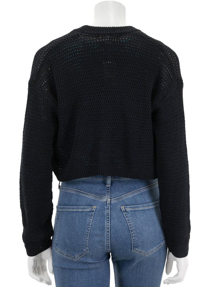 Back view of Marine Layer's anacapa cardigan in black.