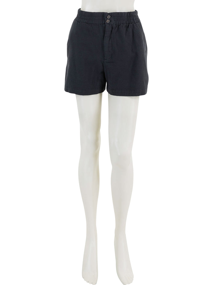 Front view of Marine Layer's elle short in black.