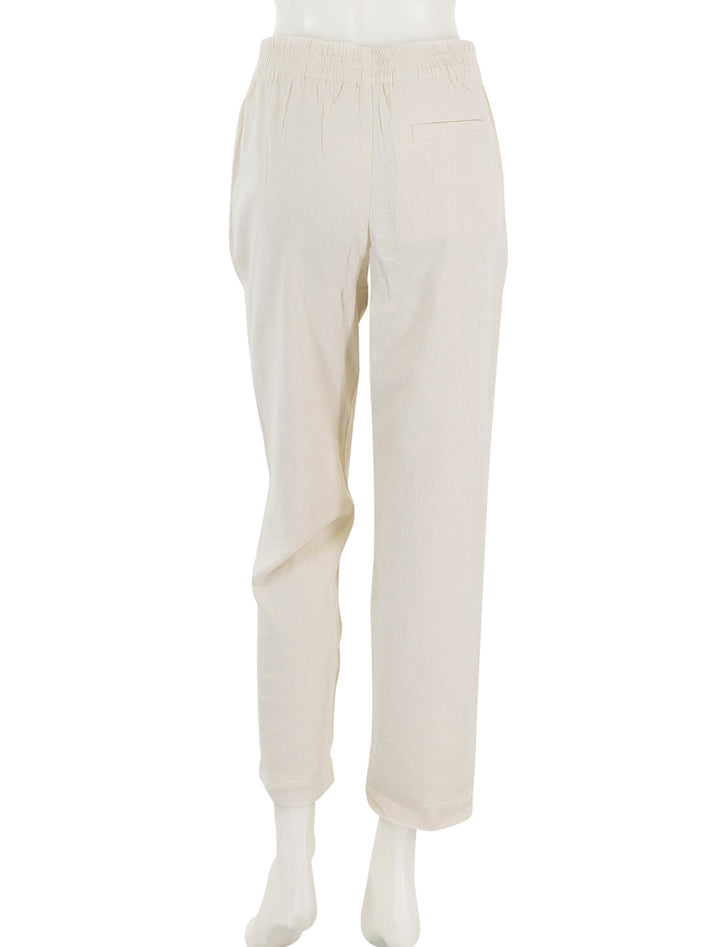 Back view of Marine Layer's elle pant in fog.