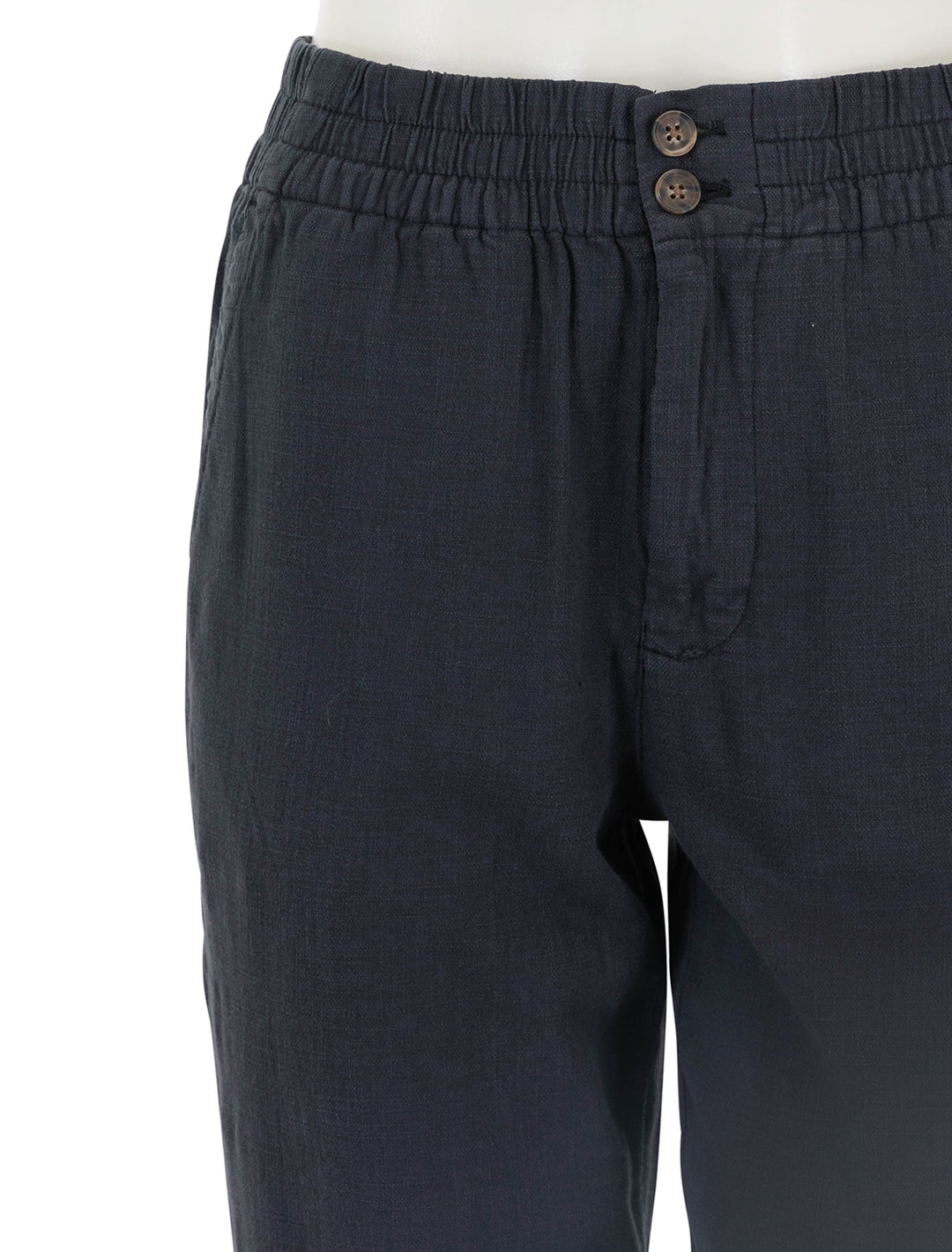 Close-up view of Marine Layer's elle pant in phantom.