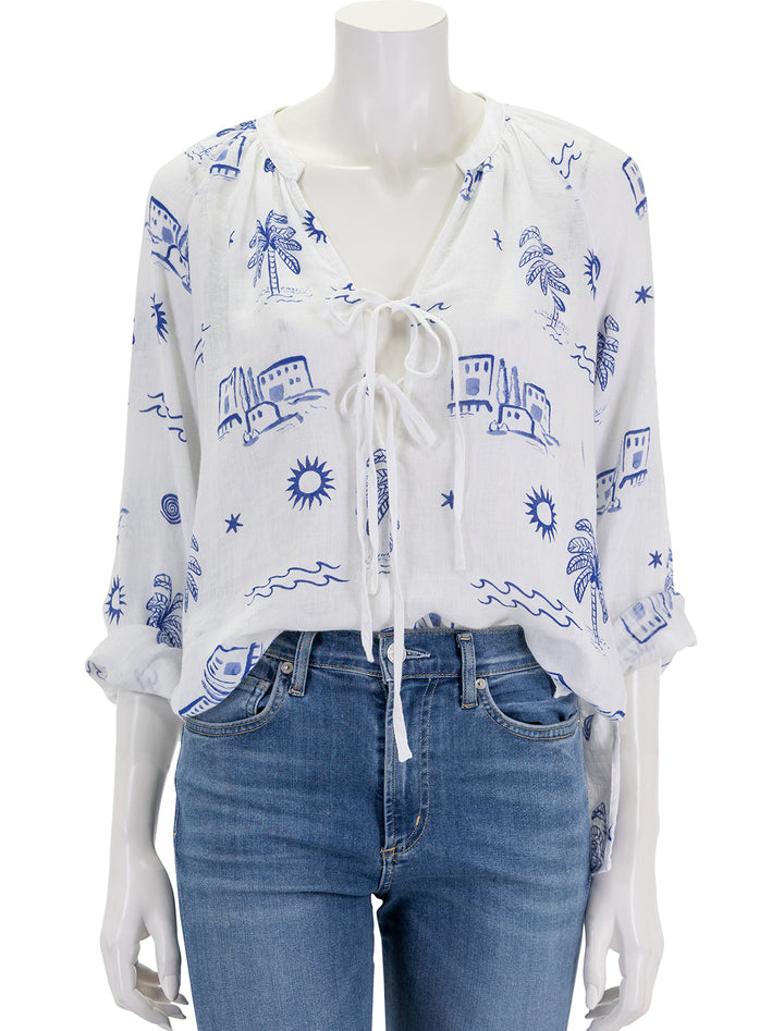 Front view of Rails' brielle blouse in mykonos.