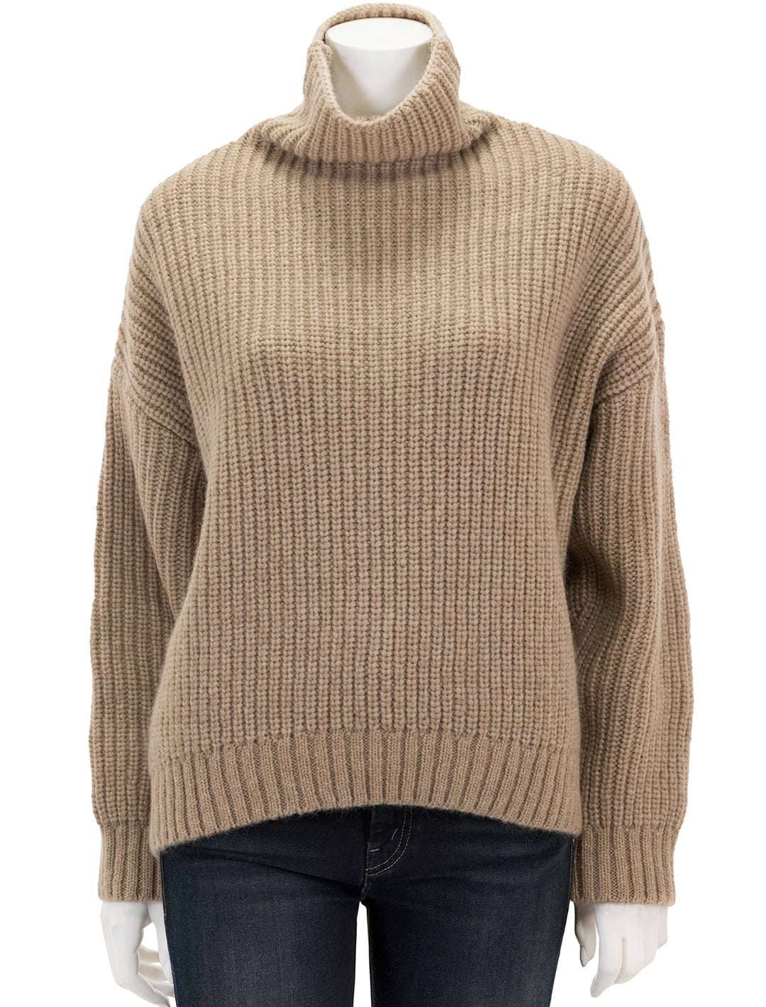 Front view of Anine Bing's sydney sweater in camel.