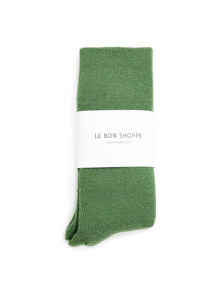 Overhead view of Le Bon Shoppe's camper socks in avocado.